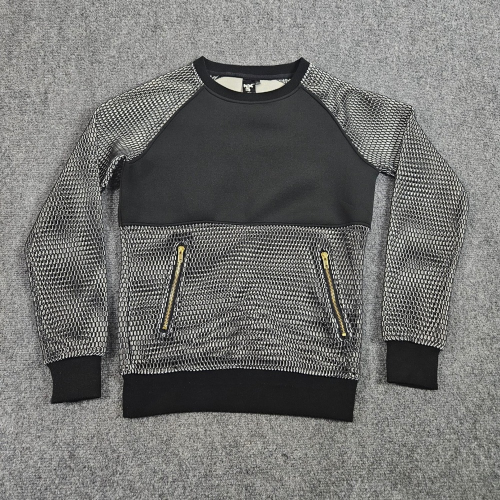 NX3 Sweater Size M Gray Black Chainlink Knit Zip Pocket Techwear Streetwear‎